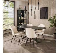 Table à manger ovale en bois aspect céramique 180cm MAEVA 2