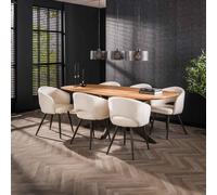 Table à manger ovale en bois avec pied central DARTUS 2