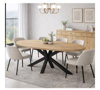 Table à manger ovale en bois pied central 210cm VALENTINE