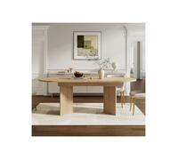 Table à manger ovale extensible 120-160cm Angles arrondis plateau épaissi 18mm pieds panneaux massifs pour 4 à 8 personnes