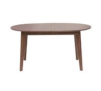 Table à manger ovale extensible avec rallonges intégrées en bois foncé noyer L150-200 cm ANSEL
