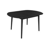 Table à manger ovale extensible bois d'hévéa et placage chêne noir 4-6 places - 110 / 140 x 100 x 75 cm - Lisa