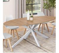 Table à manger ovale fixe - IDMARKET - ALIX - Bois et blanc - 10 personnes - 200 cm