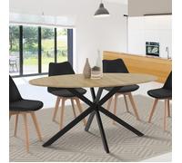 Table à manger ovale fixe - IDMARKET - ALIX - Bois et noir - 8 personnes - 150 cm