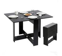 Table à Manger Pliable DHHOZAMZ,Table de Cuisine pour Petits Espaces,Gain de Place pour Salle à Manger,2-4 Personnes,Noir
