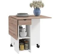 Table à manger pliante - HOMCOM - extensible - pour 2 à 4 personnes - 2 abattants - rectangulaire - design moderne - chêne