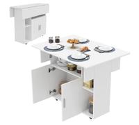 Table à Manger Pliable PIPIPOXER - Table Console Pliable,Table Cuisine Petit Espace avec roulettes,100x70x78 cm,Blanc