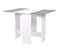 Table à manger pliable VARDA - Blanc et imitation ciment - 4 personnes - L 104 x P 76 x H 74 cm