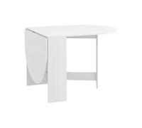 Table à manger pliante 6 personnes - table design effet bois blanc ovale