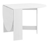 HomCom Table à manger pliante ovale – Jusqu'à 6 personnes, pour petits espaces, effet bois blanc