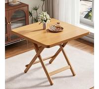 Table à manger pliante carrée en bois, table de pique-nique portable avec pieds en métal robustes, table pliante peu encombrante, idéale pour les marchés(Natural wood,70x70x70cm/27.5x27.5x27.5in)