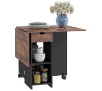 Table à manger pliante - HOMCOM - extensible - 2 à 4 personnes - 2 abattants - panneau de particules - 120x72x75cm - brun rustique