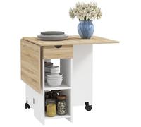 Table à manger pliante - HOMCOM - extensible - pour 2 à 4 personnes - 2 abattants - rectangulaire - design moderne - chêne