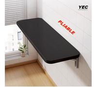 Table à manger Pliante Murale YEC - Bureau Restaurant Cuisine - Noir - 80*60*1.6cm - MDF