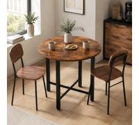 Table à manger pliante ronde 91 cm - Table de cuisine peu encombrante - Aspect bois