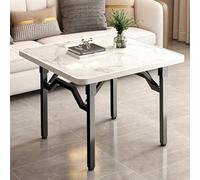 Table à manger pliante, table de cuisine carrée portable pour petits espaces, table pliante peu encombrante de type table, table rabattable(White marble pattern,90x90x72cm/35.4x35.4x28.3in)