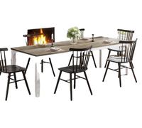 Table à manger, pouvant accueillir 6 à 8 personnes, style industriel rustique, en chêne