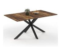 Table à manger rectangle fixe - IDMARKET - ALIX - Bois vieilli et noir - 8 personnes - 160 cm