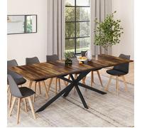 Table à manger rectangle extensible - IDMARKET - ALIX - Bois vieilli et noir - 8-12 personnes - 200-240 cm