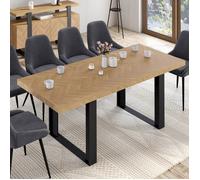 Table à manger rectangle extensible - IDMARKET - CASSIUS - Bois et noir - 4-8 personnes - 160-200 cm