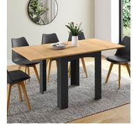 Table à manger rectangle extensible - IDMARKET - DONA - Bois et noir - 4-8 personnes - 80-160 cm