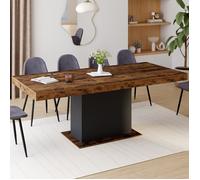 IDMarket - Table à manger extensible Eden 6-10 personnes bois effet vieilli noir 160-200 cm