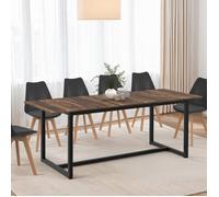 IDMarket - Table à Manger Extensible Rectangle Hawkins 6-10 Personnes Bois foncé 160-200 cm