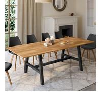 IDMarket - Table à Manger Extensible Rectangle Madeleine 6-12 Personnes Bois et métal Noir 160-240 cm