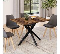 Table à manger rectangle fixe - IDMARKET - ALIX - Bois vieilli et noir - 6 personnes - 110 cm