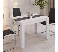 Table à manger rectangle fixe - IDMARKET - ROZY - Blanc et gris - 4 personnes - 110 cm