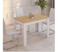 Table à manger rectangle fixe - IDMARKET - ROZY - Bois et blanc - 4 personnes - 110 cm