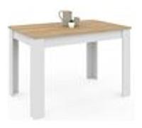 IDMarket Table à manger rectangulaire ROZY blanc plateau façon hêtre 110 cm 4 personnes