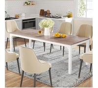 Table à Manger Rectangle TRIBESIGNS 6 Personnes Design Industriel Bois, 200 x 70 x 75 cm, Chêne
