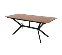 Table à manger rectangulaire 180x80x75cm marron foncé corps en acier 6 personnes