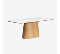 Table à manger rectangulaire 200x100 cm en bois Aura Placage de frêne Céramique