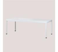 Table à manger rectangulaire 210x100 cm en aluminium Marti Blanc Gardenia