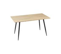 HOMCOM Table à Manger rectangulaire, Table de Cuisine 140 cm, 4 Personnes avec Plateau Effet Bois, Table de Salle à Manger, 4 Pieds en Acier, Naturel et Noir