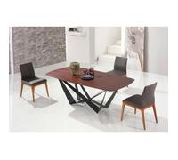 Table à manger rectangulaire design marron en bois - Suzana - DESIGNETSAMAISON