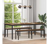 Table à manger rectangulaire en bois avec cadre en métal - 200 x 100 x 75 | Forme rectangulaire, surface facile d'entretien, structure en métal solide, aspect moderne, pour salle à manger et cuisine