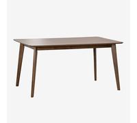 Table à manger rectangulaire en MDF et bois d'hévéa Kerhen Bois Foncé 150 x 90 cm
