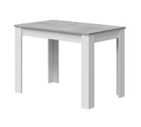 Table à manger rectangulaire en mélamine coloris blanc effet ciment - Longueur 109 x Profondeur 67 x Hauteur 78 cm
