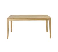 Table à manger rectangulaire extensible rallonge intégrée en bois clair chêne massif L160-245 cm NELYA