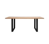 Table à manger rectangulaire finition bois chêne et métal noir L200 cm MAGDA