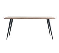 Table à manger rectangulaire industrielle en bois massif et métal noir L175 cm EDGE