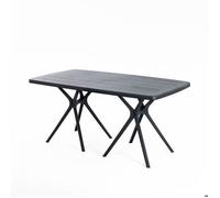 Table à manger rectangulaire Oliver pour extérieur en polypropylène renforcé (Anthracite)