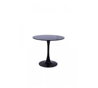 Table à manger ronde 2 à 4 personnes noire en métal et polypropylène Bianca - Amadeus