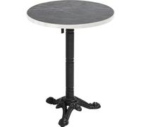 Table à manger ronde 60 cm inclinable marbre noir /argent et pied noir - Oviala Montmartre