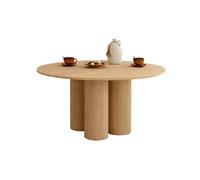 Table à manger ronde ELOISE pied central cylindrique 6 personnes hêtre 110 cm