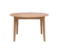 Table à manger ronde extensible avec rallonges intégrées en bois clair chêne L120-150 cm ANSEL