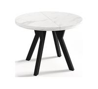 Table à Manger Ronde Extensible Designer - Style Loft, Industriel, Peu Encombrant - Pieds Noirs - 90 à 170 Cm - Pour 4-8 Personnes - Fabriqué En Ue -